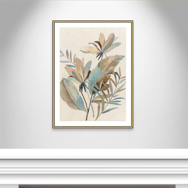 Vintage Tropics II - art encadré à fond, L 26,75 po x H 36,75 po, Cadre doré