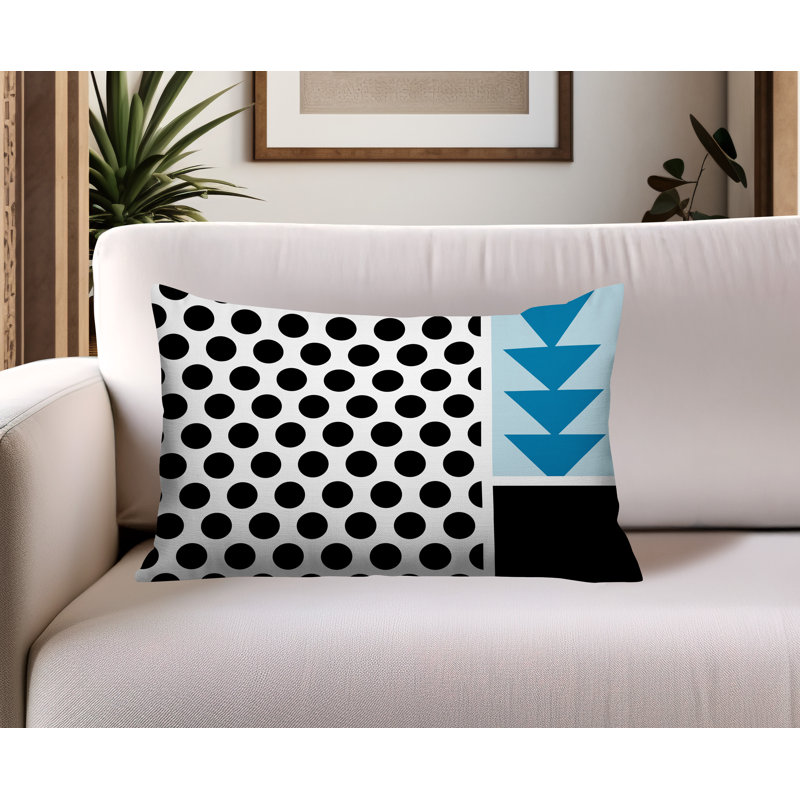 Oreiller rectangulaire réversible intérieur / extérieur Snazzy, Rectangulaire H 18 po x l 25 po, Turquoise