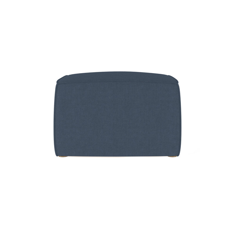 Varick Cube Ottoman, Plush Velvet Oyster, Weathered