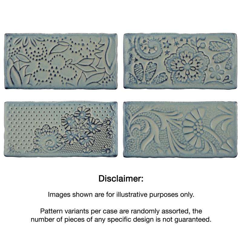 Antic Feelings 3" x 6" Ceramic Patterned Subway Tile, Feelings Griggio