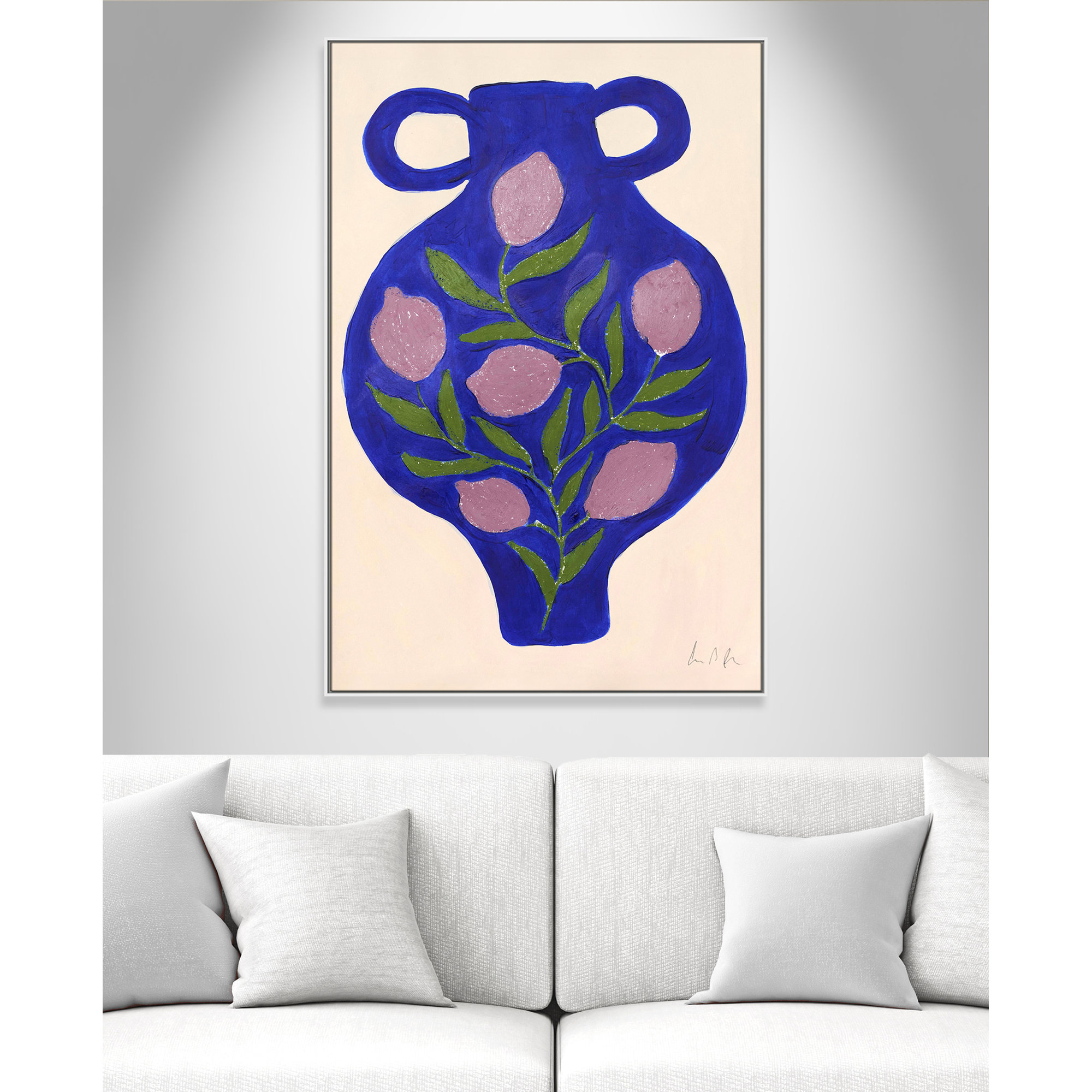 Vase No. 03 Print by Camilla Bergqvist, White, 61.5" H x 41.5" W