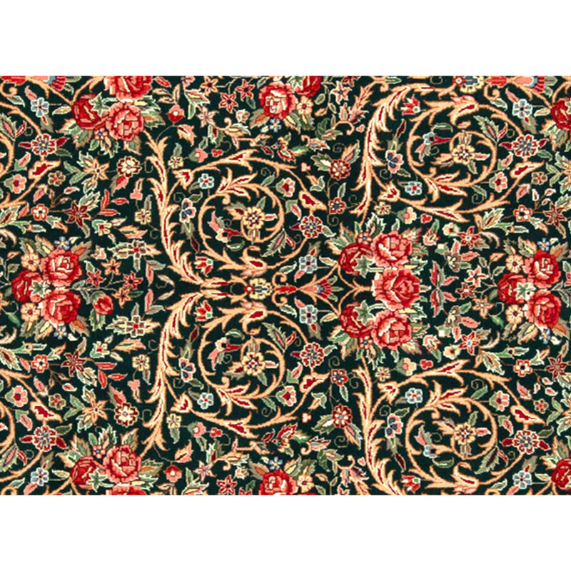 High-Quality Hand-Knotted Green Area Rug