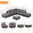 Outdoor Patio Sectional Sofa Set with Washable Cushions and Sturdy Construction-1179239886