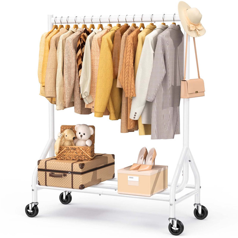 Bonville 110cm Rolling Clothing Rack, White