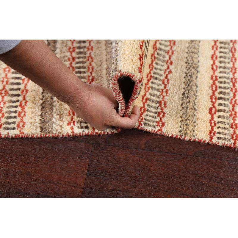 Tapis oriental rayé Gabbeh 4 x 6