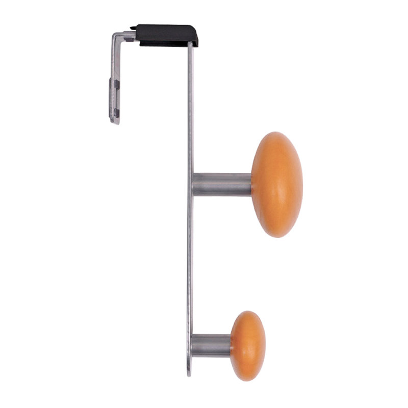 Gray Metal and Wood Adjustable Cubicle Coat Rack