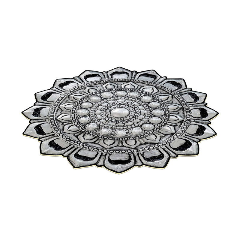 Tapis gris / noir en polyester tissé à la machine Novelty Weibelc, Nouveauté 2 pi 7 po x 2 pi 7 po