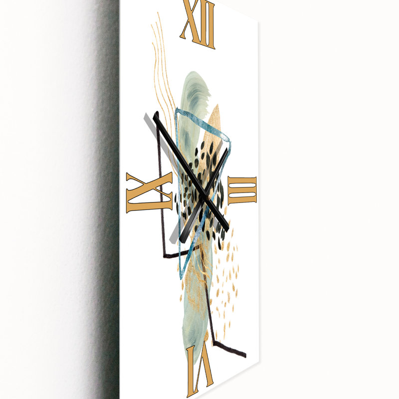 Horloge murale à pois et montagnes à encre minimaliste, Grand