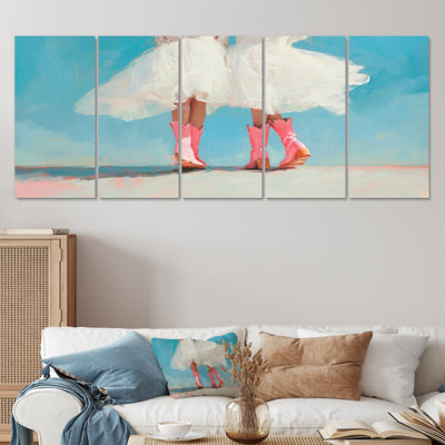 Disco Pink Cowboy Boots - Cowgirls Canvas Art Set