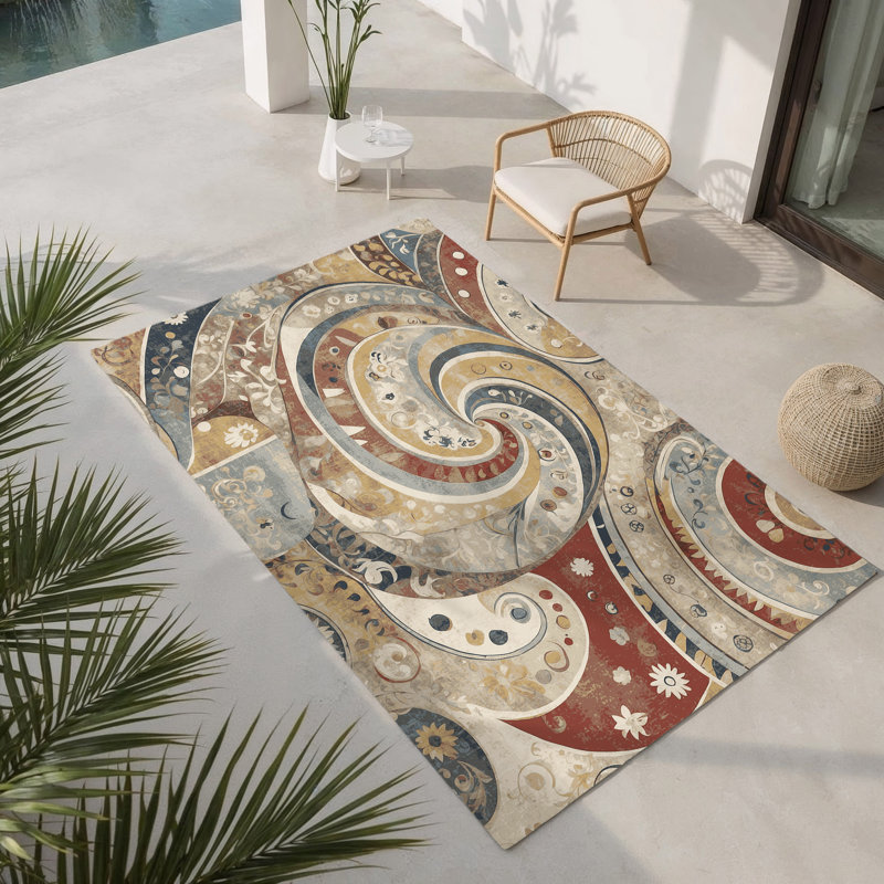 Tapis intérieur et extérieur Vibrant Twist, Rectangle 9 pi x 12 pi