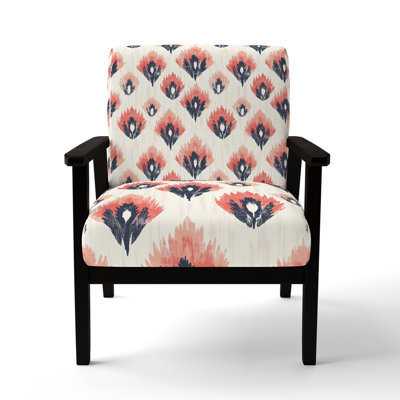 French Country Upholstered Chair - Garden Ikat Red Arm Chair