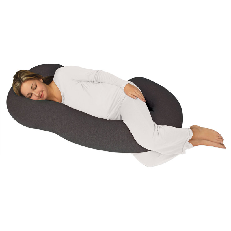 Snoogle Chic Jersey Total Body Pillow, Charcoal