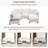 U-Shaped With Movable And Versatile Coffee Table, White - Hidden Charging Socket, Cushioned Comfort Zone, Finish 90" Sectional Couch Practical Table Built-In Ability, Soft Cushioning Area, Build-2096332117