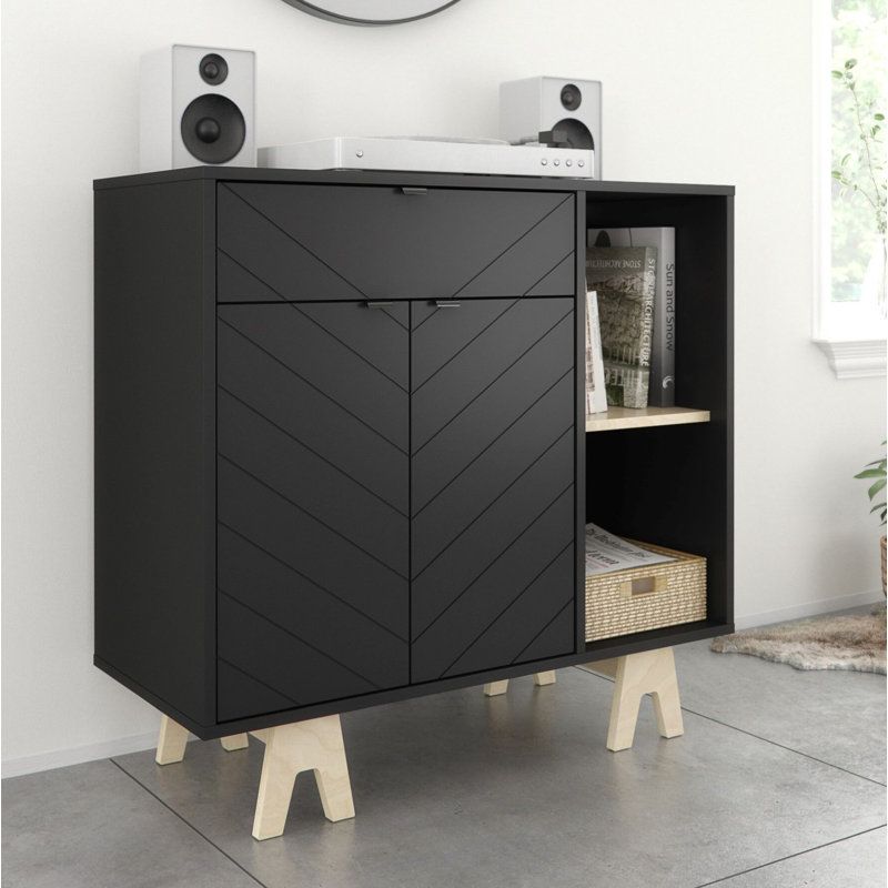 Dalas 35.75'' Sideboard, Black/Birch