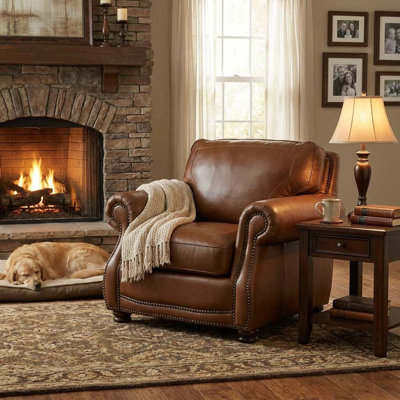 Canyon Luxury 48" Chair Upholstered in 100% Leather for Timeless Comfort and Style