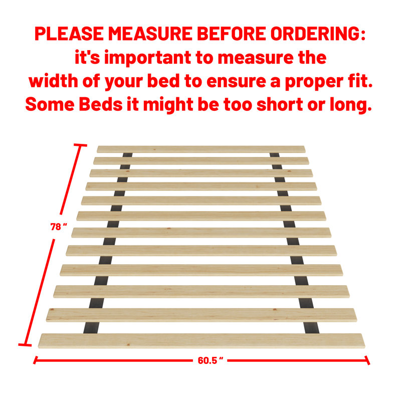 Planche / lattes en bois robuste de 0,68 po pour support de matelas horizontal, Grand