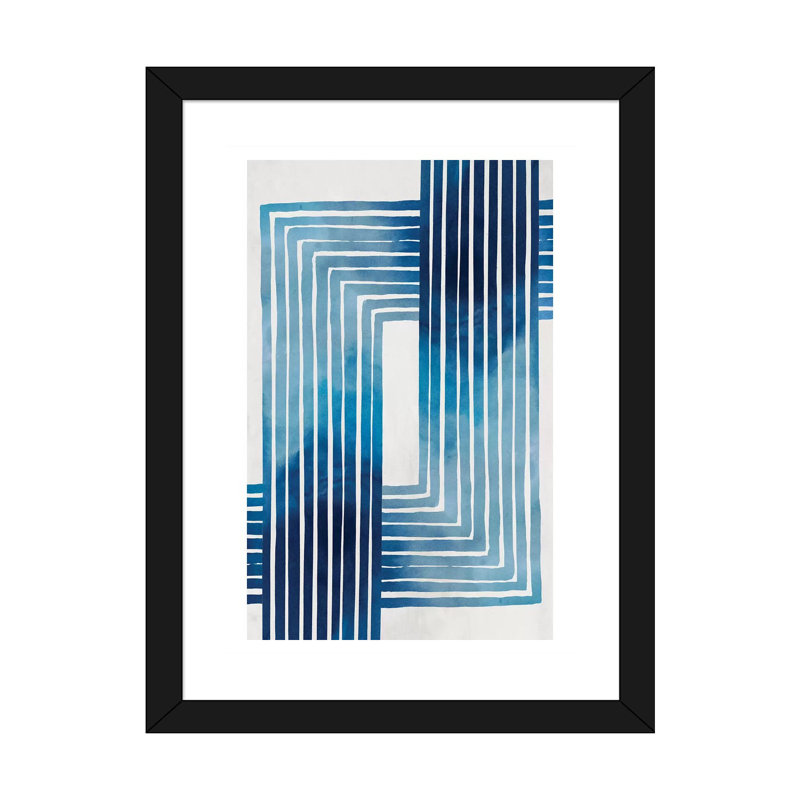 In Unison par Eva watts-impression d’art graphique, H 32 po x l 24 po x P 1 po, Papier encadré noir, Blanc