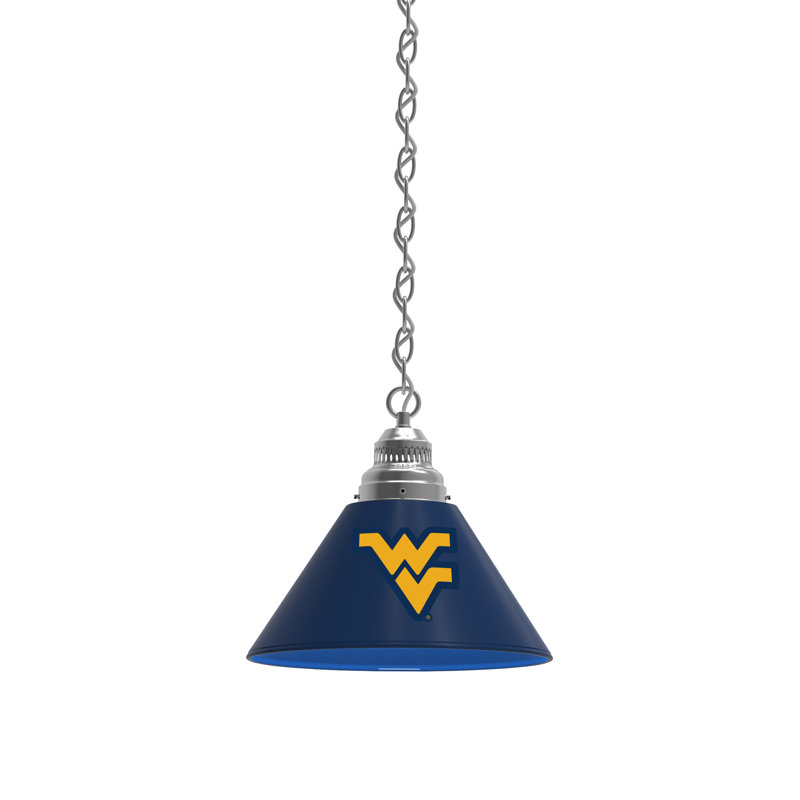 1 - Light Single Pendant, Chrome, West Virginia Mountaineers