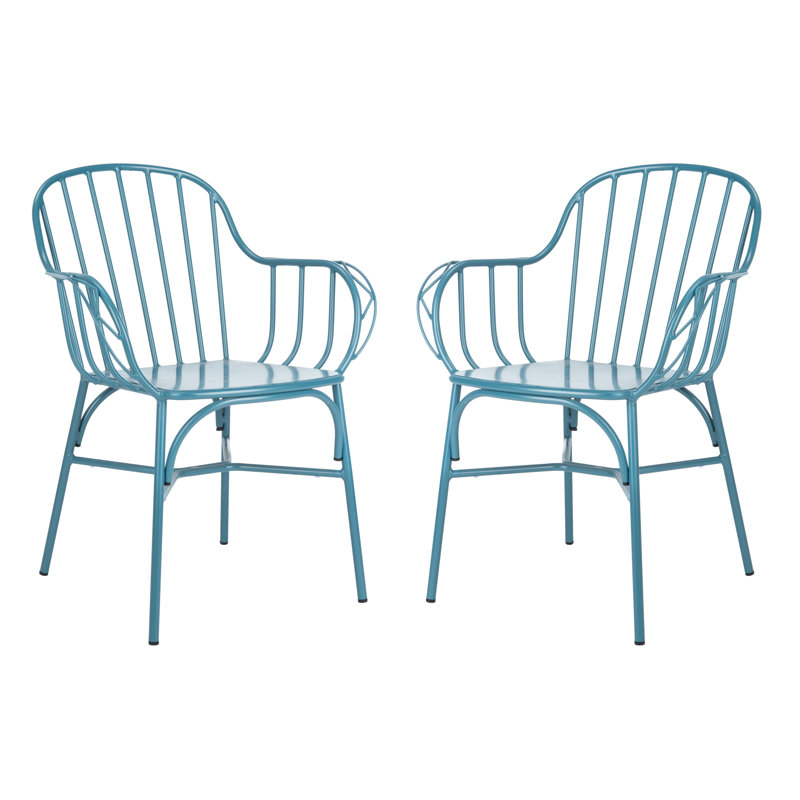 Tucker Outdoor Dining Armchair, Matte Navy Blue