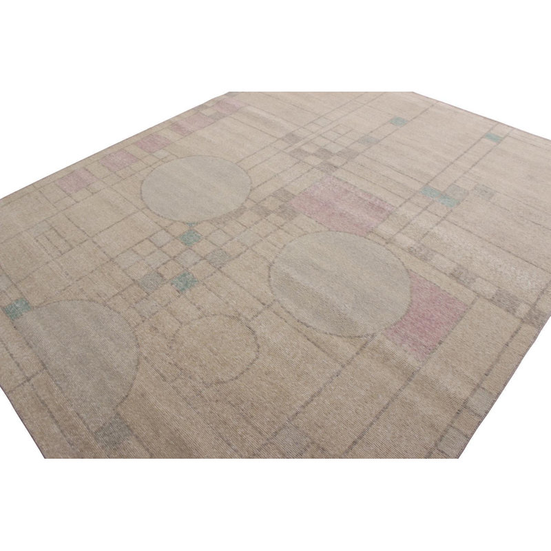 Distressed Homage Wool Geometric Area Rug, Rectangle 12' x 18'