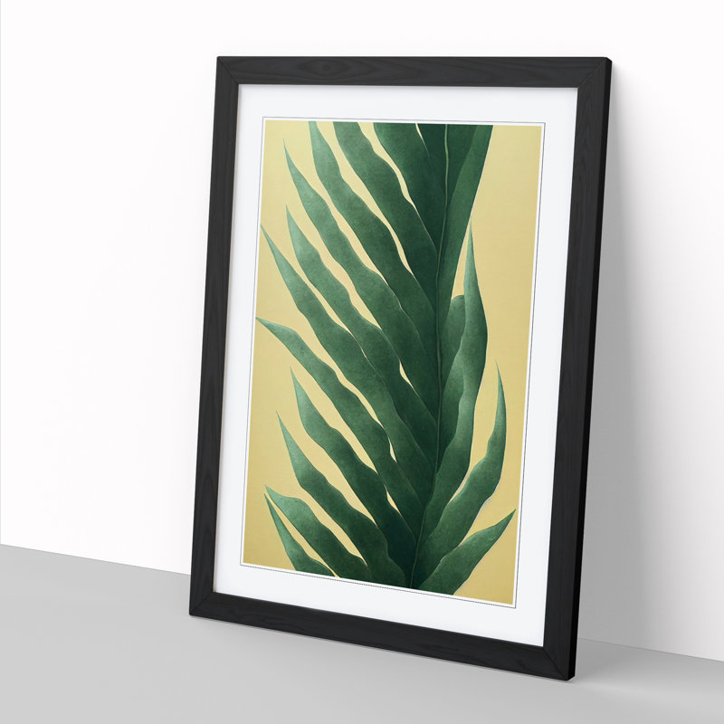 Bold Plant Leaves Vol.6 - Single Picture Frame Print, Black Framed, 34cm H x 25cm W x 2cm D