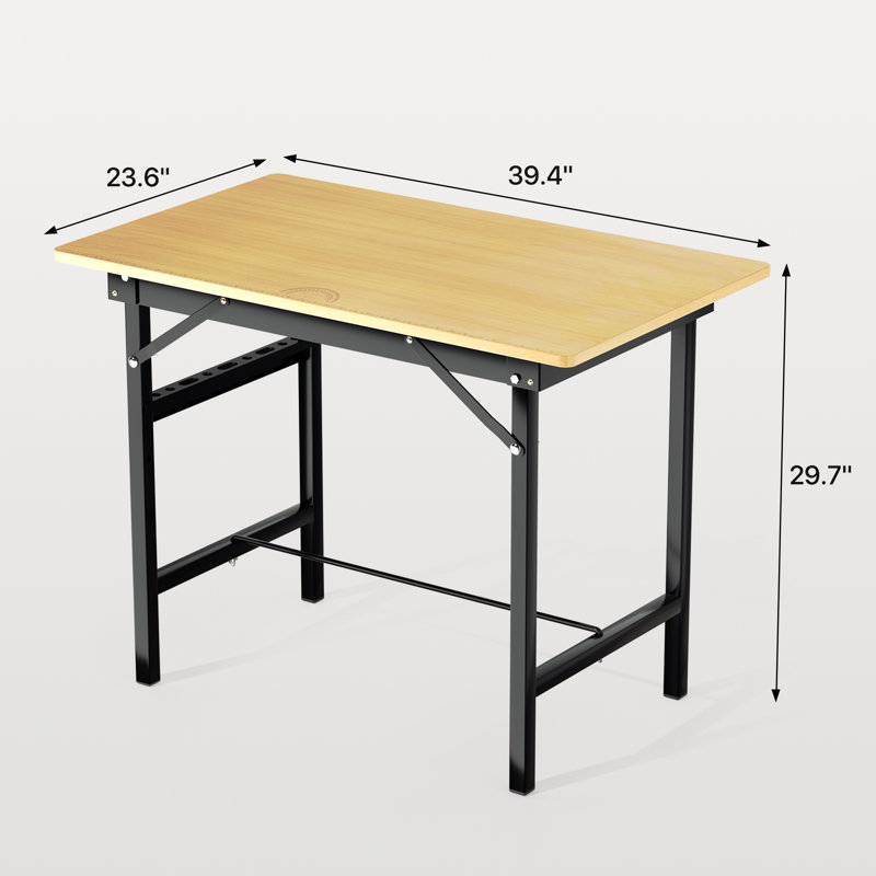 Établi pliable pour le garage P 24 po x l 39 po, table à outils d'une capacité de 220 lb avec support en forme de H et grand plateau de table