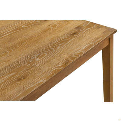 Ensemble de salle à manger 5 pièces en bois de chêne naturel antique, table de salle à manger en bois massif et 4 chaises d'appoint avec coussin, mobilier de salle à manger peu encombrant, brun
