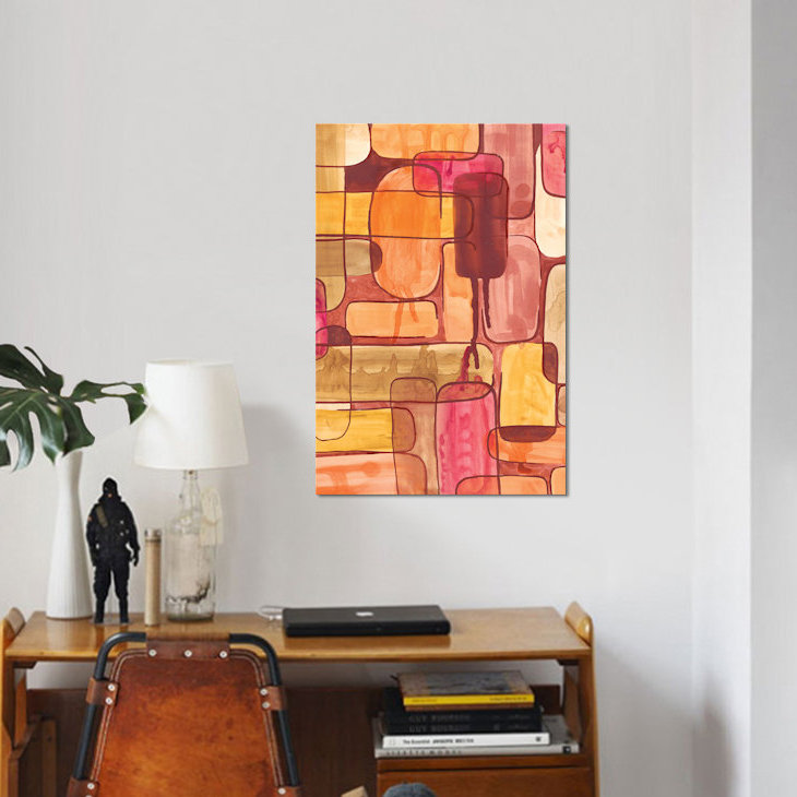 « mod coucher de soleil ii », impression sur toile, H 12 po x l 8 po x P 0,75 po, Pas de tapis, Toile tendue