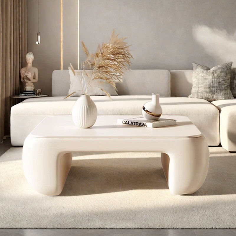 Table de bout en planche à vent crème, H 17,71 po x L 39,37 po x l 39,37 po