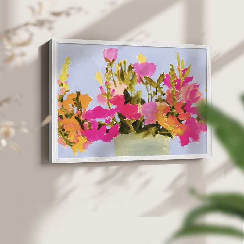 Fleurs saturées de printemps I - reproduction encadrée - réarmable, H 8 po x l 10 po, Blanc