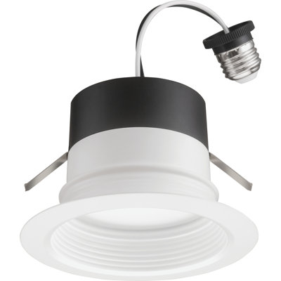 The 4BEMW Baffle 4-Inch Round 120 Volts LED Recessed Downlight, 2700K/3000K/35000K/4000K/5000K-10 Volt Dimming