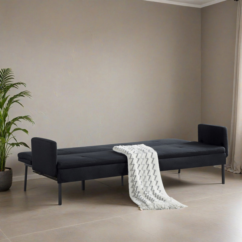 Canapé-lit inclinable convertible 74,82 po, Black