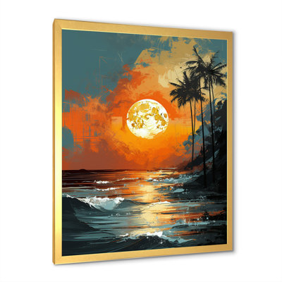 Coucher de soleil sur la côte du paradis côtier III - art minimaliste côtier