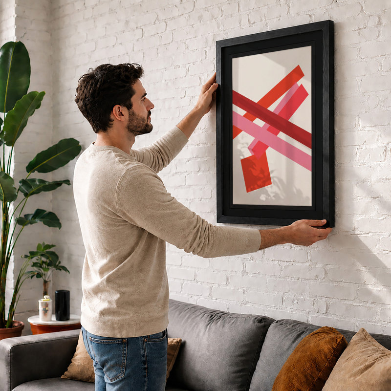 Rhythm Geometric - Print, A3 - 42.0 x 29.7 cm, White