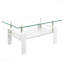 Table basse rectangulaire en verre trempé pour salon avec plateau en panneau de fibres à densité moyenne-148228167