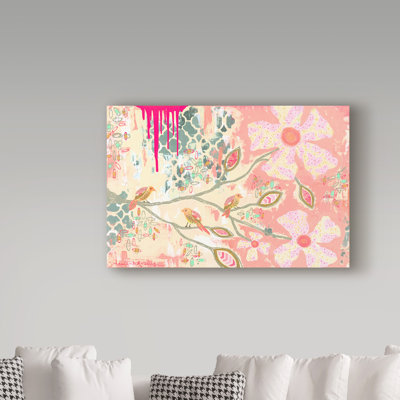 Huso «Three Little Birds B», reproduction de peinture acrylique sur toile tendue