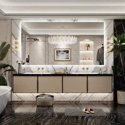 Lunara UL Certified Frameless Backlit LED Bathroom Vanity Mirror , Anti Fog Temper Glass 3 Year Warranty