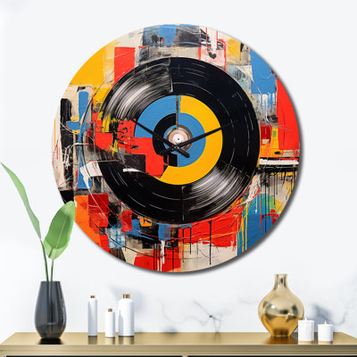 Horloge murale colorée en vinyle II rétro