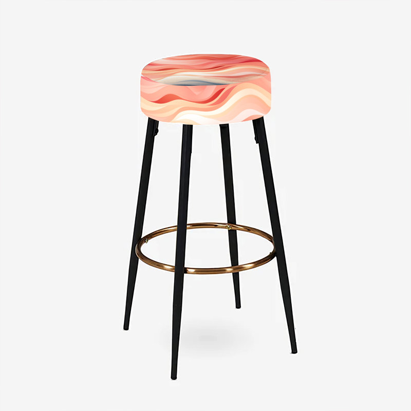 Ensemble de 2 tabourets de bar rose et corail Wave Horizon
