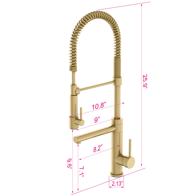 Vetta Pull Out Kitchen Faucet, Gold