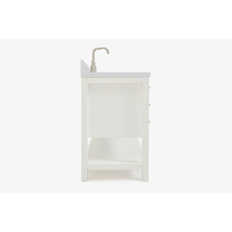 ARIEL Magnolia 42 Single Bathroom Vanity with Top, White, Rectangular