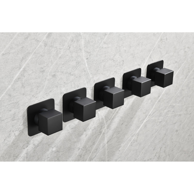 Valve de poignée réglable en laiton - Résistant à la rouille et à la corrosion en métal coulé 3/4 po noir mat 3,4 po x 2,21 po