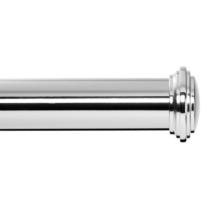 Tringle de rideau de fenêtre, embout décoratif, tringle de 1 po, chrome de 28 à 48 po, 28" - 48", Chrome chrome