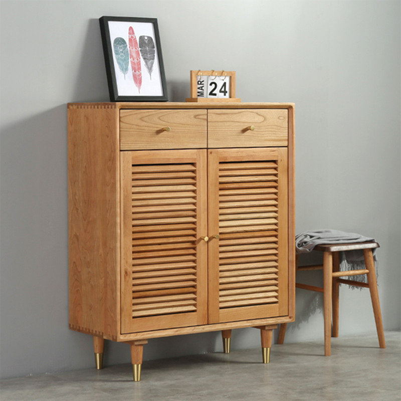 Simple Louver Shoe Storage Cabinet