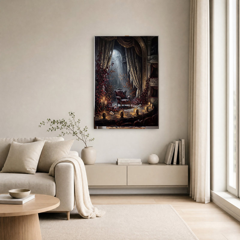 Impression sur toile fauteuil gothique Moonlit, H 24 po x l 16 po