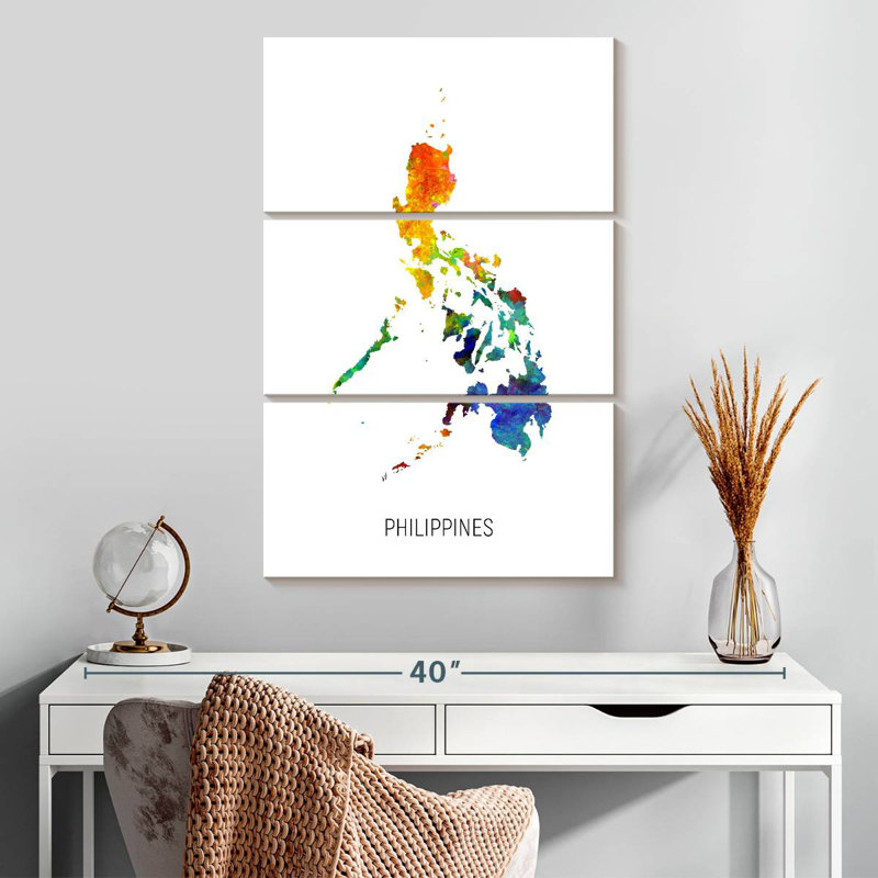 Carte d'aquarelle à Aliaz, Philippines I, H 32 po x l 20 po