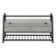 Banc d'entrée/couloir/rangement rectangulaire de 107 cm (42 po), stratifié gris, métal noir, style contemporain-416365606