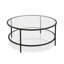 Table basse ronde de 36 po avec plateau en verre Sivil-13594421
