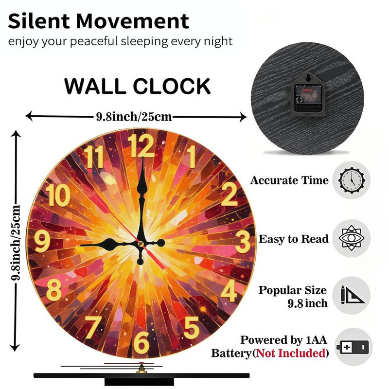 horloge mosaïque rayonnante