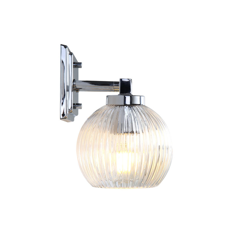Nella 2 Light Bath Vanity with Ribbed Clear Shade, Chrome